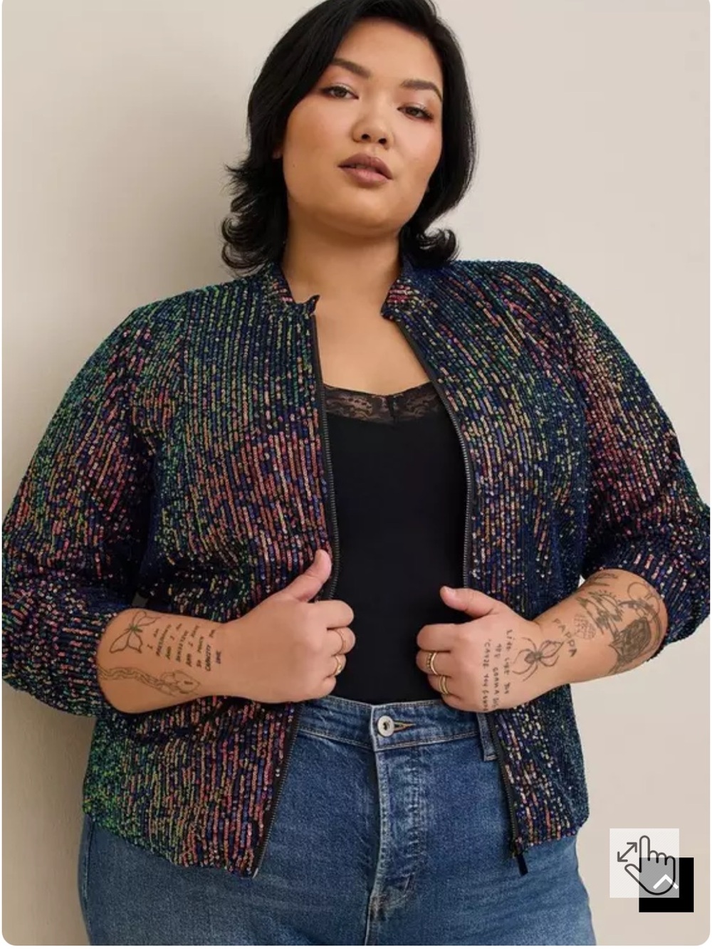 Torrid Colorful Sequin Moto Jacket